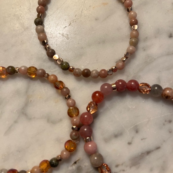 Sesame Jasper stacking bracelets. - Picture 4 of 5